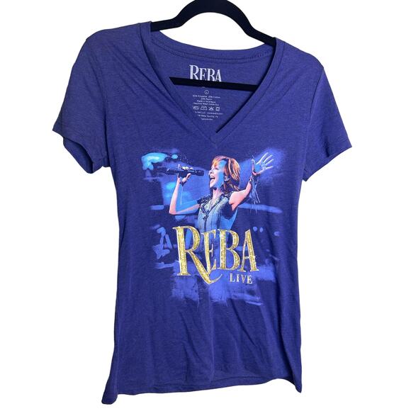 Reba McEntire Band Tee Size Large Fitted V Neck Women Concert Country - Picture 1 of 6